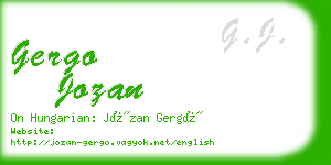 gergo jozan business card